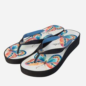 Brighton Flit Butterfly Platform Flip Flop Sandals Multicolor l Size 9